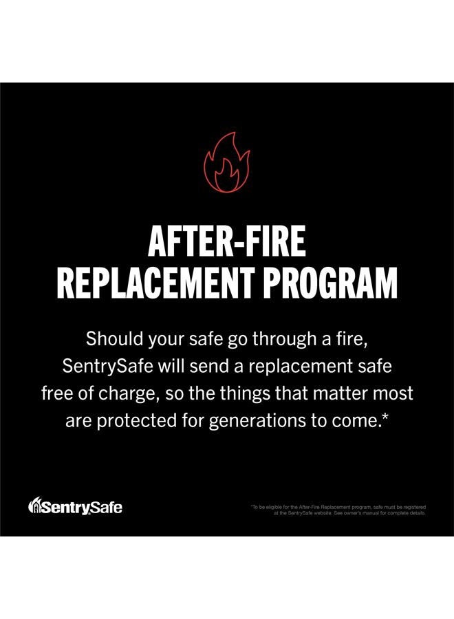 SentrySafe خزنة منزلية من الصلب مقاومة للحريق والماء مع قفل لوحة مفاتيح رقمية، خزنة مع صواني تنظيم داخلية، 1.23 قدم مكعب، 17.8 × 16.3 × 19.3 بوصة، SFW123EU، أسود - Image 5