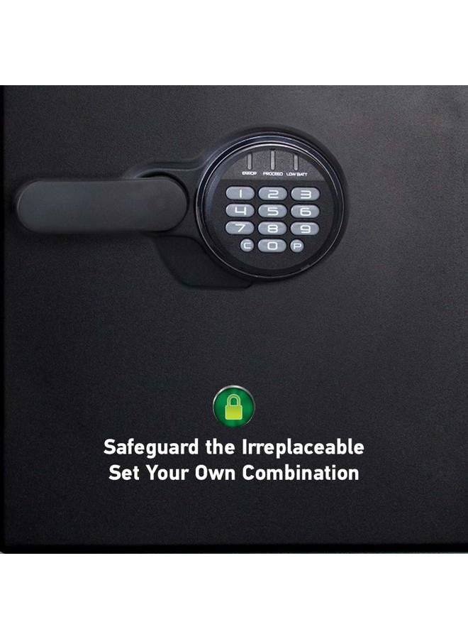 SentrySafe خزنة منزلية من الصلب مقاومة للحريق والماء مع قفل لوحة مفاتيح رقمية، خزنة مع صواني تنظيم داخلية، 1.23 قدم مكعب، 17.8 × 16.3 × 19.3 بوصة، SFW123EU، أسود - Image 3