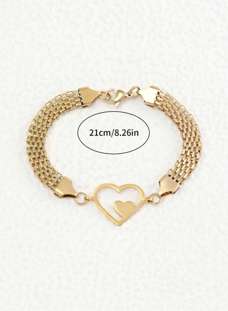 بلو لاين اسوارة نسائية أنيقة من الاستانلس ستيل مطلية باللون الذهبي عيار 18 - Image 4