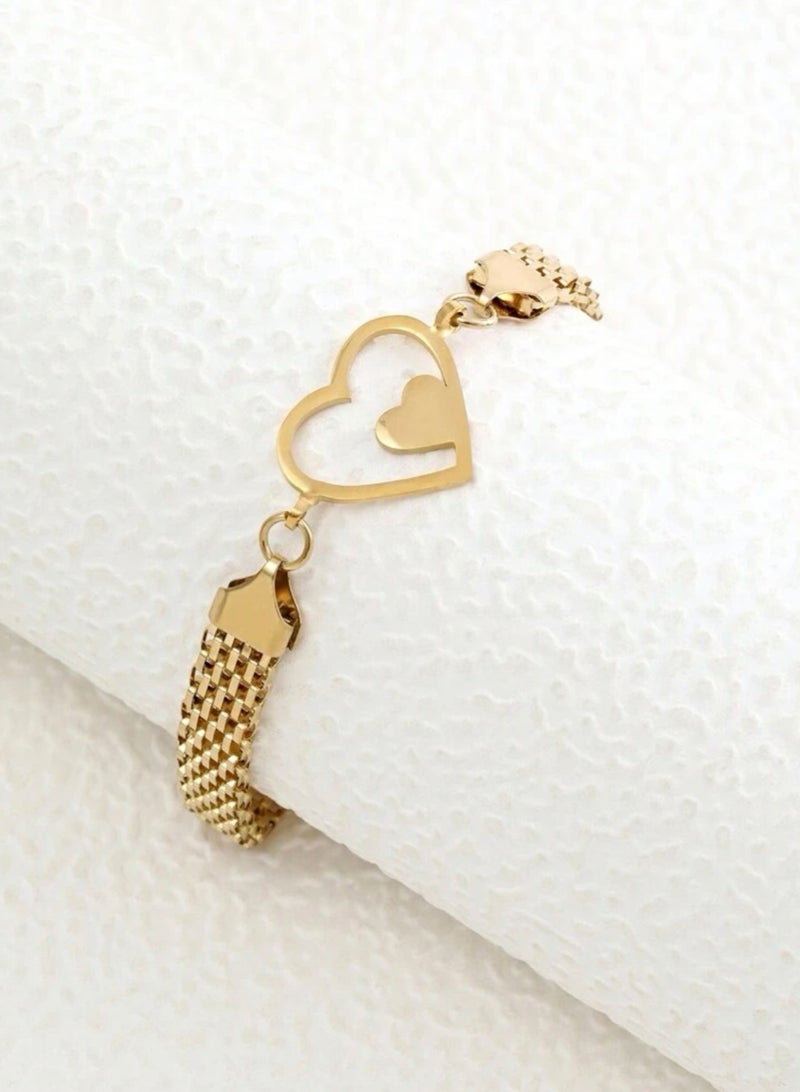 بلو لاين اسوارة نسائية أنيقة من الاستانلس ستيل مطلية باللون الذهبي عيار 18 - Image 3