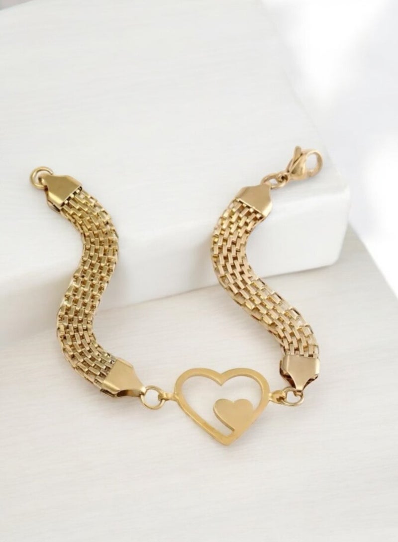 بلو لاين اسوارة نسائية أنيقة من الاستانلس ستيل مطلية باللون الذهبي عيار 18 - Image 1