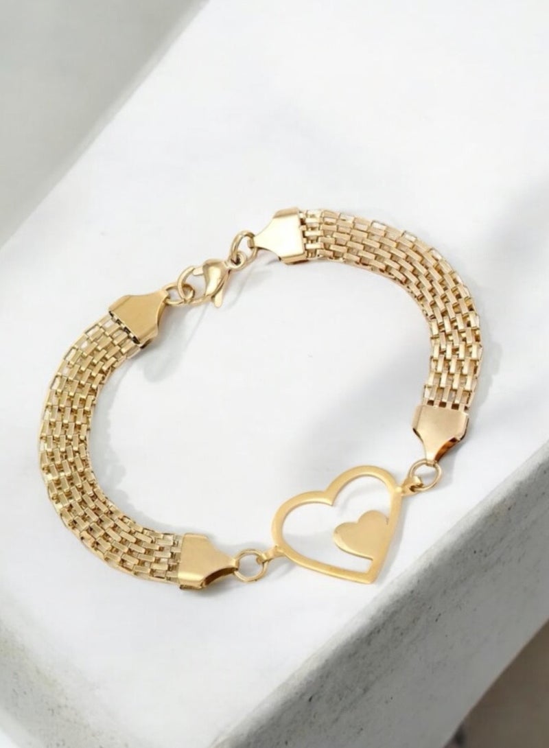 بلو لاين اسوارة نسائية أنيقة من الاستانلس ستيل مطلية باللون الذهبي عيار 18 - Image 2