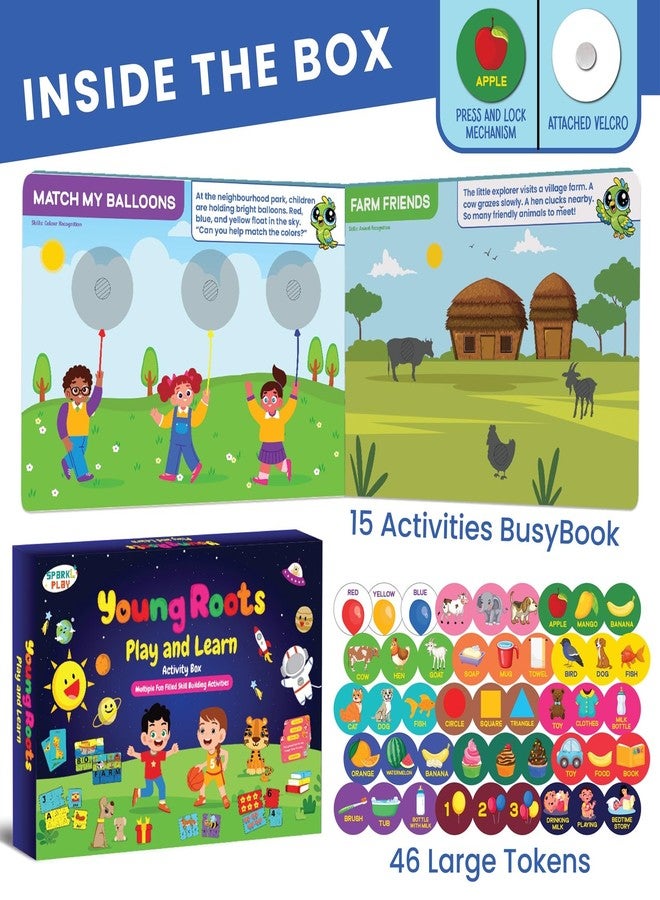 SparkLPlay Busy Book for Kids Ages 1–3 | 15 Learning Activities for Toddlers | Educational Activities | Gift for Boys & Girls | Learn - Colors, Animals, Shapes, Habitats, Daily Routine, & Life Skills - Image 3