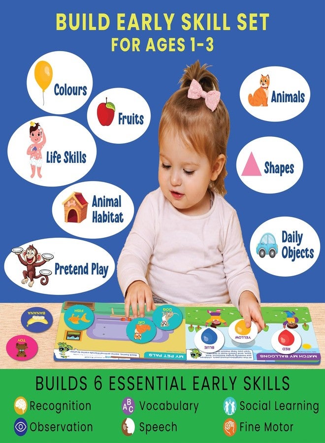 SparkLPlay Busy Book for Kids Ages 1–3 | 15 Learning Activities for Toddlers | Educational Activities | Gift for Boys & Girls | Learn - Colors, Animals, Shapes, Habitats, Daily Routine, & Life Skills - Image 5