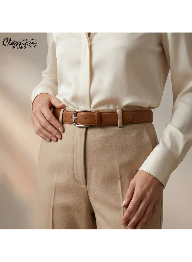Classic Milano Classic Milano Women's Belt with Gift Box; Faux Leather Ladies Belt for Dresses, Jeans & Gowns; Stylish Womens Belt; Adjustable Girls Belt; Belt for Women | Full Length: 110 CM (Free Size - Fits up to the waist of 40 Inches / 100 CM)