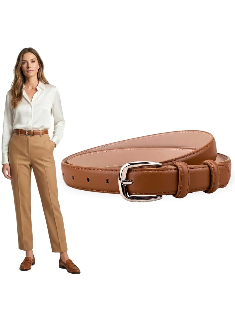 Classic Milano Classic Milano Women's Belt with Gift Box; Faux Leather Ladies Belt for Dresses, Jeans & Gowns; Stylish Womens Belt; Adjustable Girls Belt; Belt for Women | Full Length: 110 CM (Free Size - Fits up to the waist of 40 Inches / 100 CM)