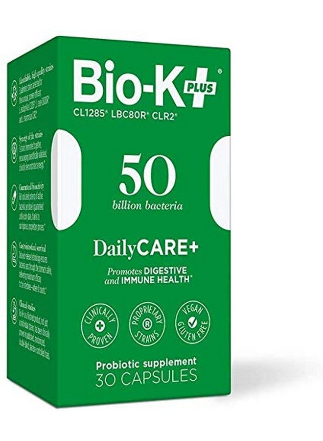 Bio-K Plus Biok + Daily Care Plus Probiotic Supplement Capsules For Adult Men And Women 50 Billion Active Bacteria Promotes Immune System Health Vegan & Glutenfree Delayed Release 30 Capules/Box - Image 2