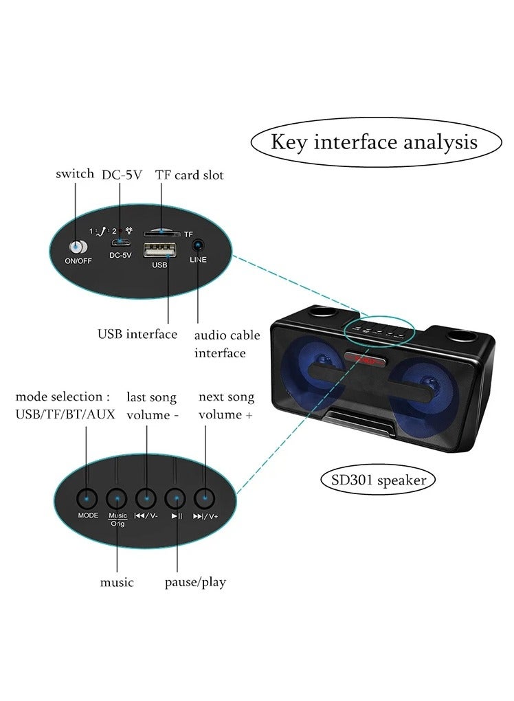 SDRD Microphone 2 in 1 Family Portable Wireless Live Dual Bluetooth Speaker Wireless with Dual Microphones  - Image 3