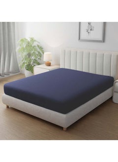 Hotel Linen Klub Hotel Linen Klub Stripe Microfiber  Navy Blue Fitted Sheet  - Image 1