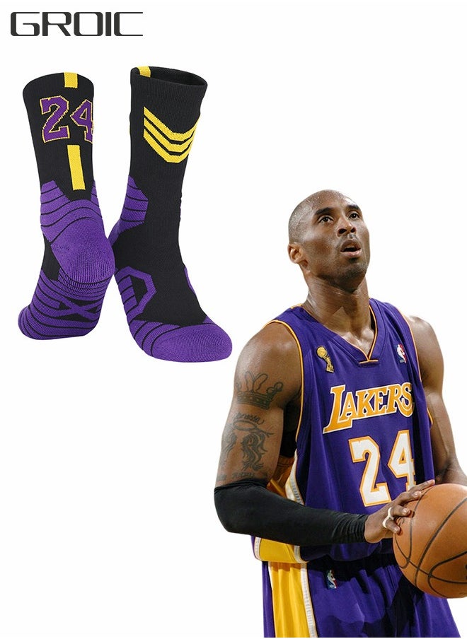 GROIC Elite Basketball Socks, Athletic Socks with 3D Ankle Protection, Football Socks & Running Socks, Compression Cushion Sport Socks Unisex  - Image 1