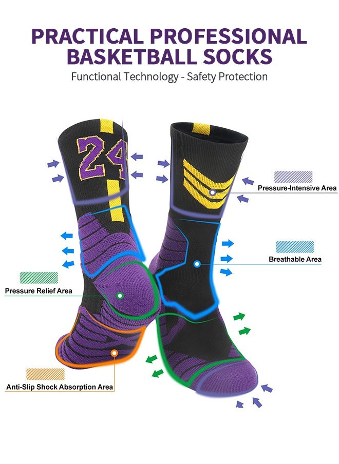 GROIC Elite Basketball Socks, Athletic Socks with 3D Ankle Protection, Football Socks & Running Socks, Compression Cushion Sport Socks Unisex  - Image 2
