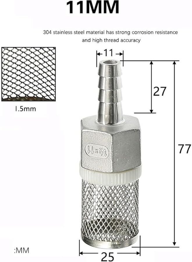 مرشح مياه من شبكة الفولاذ المقاوم للصدأ 8 مم 11 مم مصفاة خرطوم الحديقة مضخة الري غسيل السيارات - Image 2