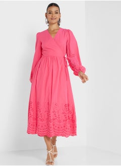 V-Neck Tie Detail Dress