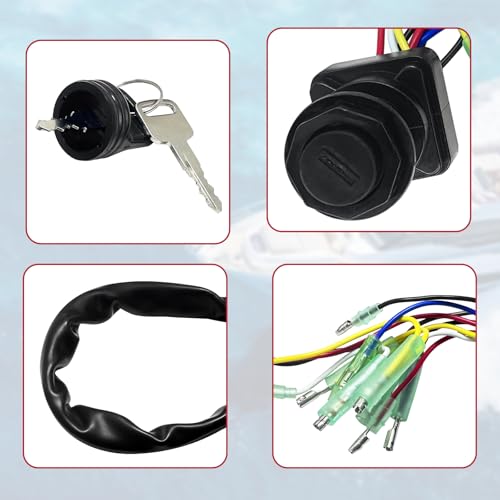 QFISH 703 82510 43 00 Remote Control Box Ignition Switch Key Assembly Fit for Yamaha 2 & 4 Stroke Outboard 6-300 HP Motors Replace 703-82510-42-00 703-82510-44-00 - Image 5