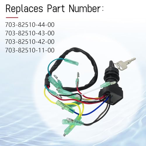 QFISH 703 82510 43 00 Remote Control Box Ignition Switch Key Assembly Fit for Yamaha 2 & 4 Stroke Outboard 6-300 HP Motors Replace 703-82510-42-00 703-82510-44-00 - Image 2
