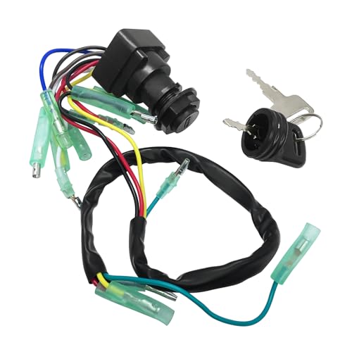 QFISH 703 82510 43 00 Remote Control Box Ignition Switch Key Assembly Fit for Yamaha 2 & 4 Stroke Outboard 6-300 HP Motors Replace 703-82510-42-00 703-82510-44-00 - Image 1