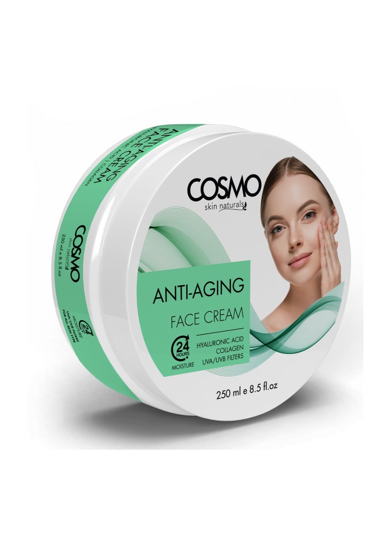 COSMO Anti Aging Face Cream With Hyaluronic Acid And Collagen  250 Ml 