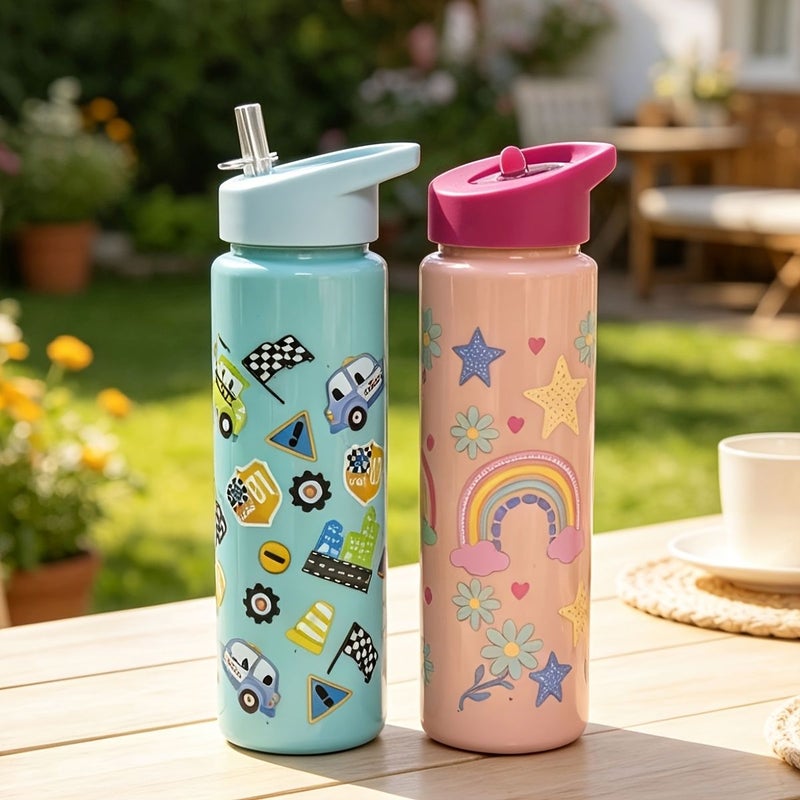 Purple 27.05oz Dinosaur Animal Cartoon Themed Straw Cup Cute Portable Best Gift For Outdoor Camping Summer - Image 2