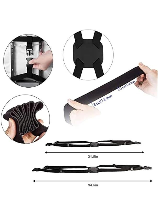 Luggage Strap Suitcase Strap Adjustable Elastic Luggage Strap Aluminum Luggage Tag Anti-Lost Tag Card 5-Piece Travel Accessories Set for Trolley Luggage Bag Travel Accessories - Image 4
