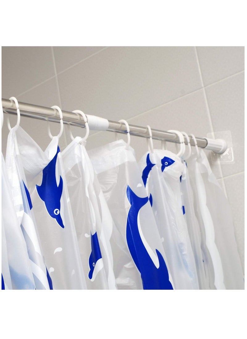 6 Piece Adhesive Shower Curtain Rod Holder, Adhesive Wall Mounted Shower Rods Holder Drill-Free Install, Adhesive Rod Mount Retainer, No Drilling, Not Include Shower Curtain Rod - Image 3