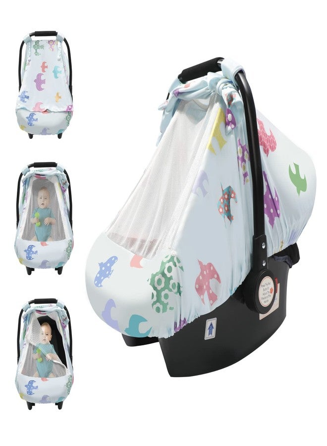 SMTTW Car Seat Cover for Babies, Stretchy Breathable Carseat Canopy, Multiuse Infant Stoller Cover for Baby Boys Girls, Privacy Breastfeeding Coverage Protect Baby from Wind, Sun (Swallow) - Image 1