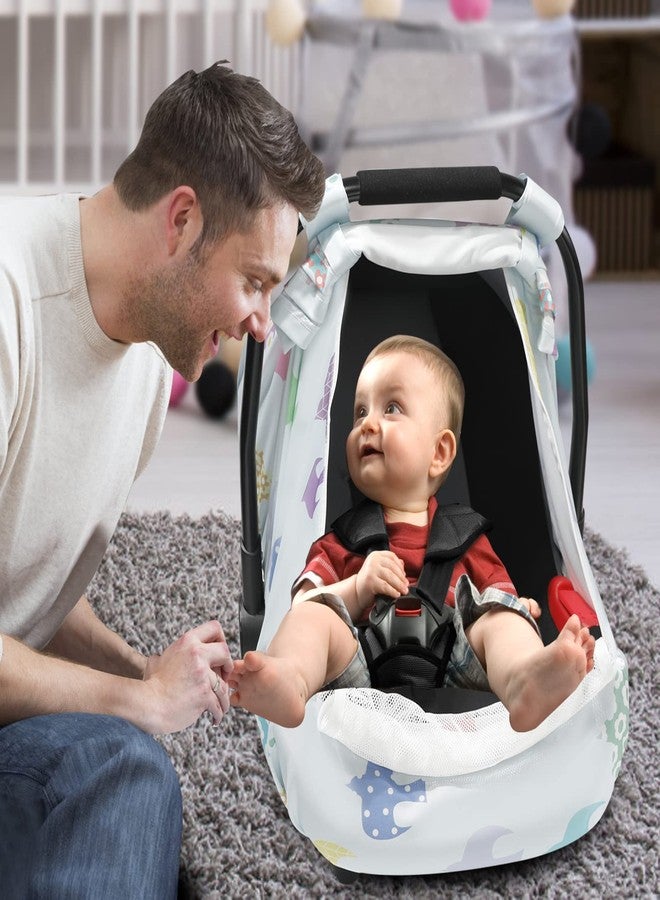 SMTTW Car Seat Cover for Babies, Stretchy Breathable Carseat Canopy, Multiuse Infant Stoller Cover for Baby Boys Girls, Privacy Breastfeeding Coverage Protect Baby from Wind, Sun (Swallow) - Image 3