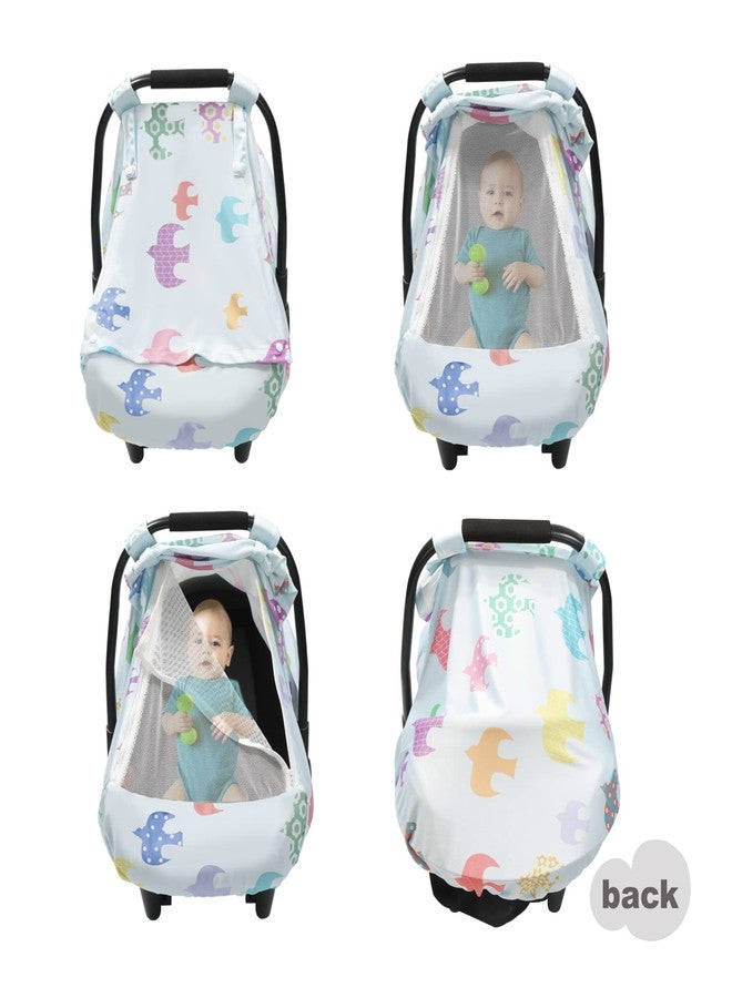 SMTTW Car Seat Cover for Babies, Stretchy Breathable Carseat Canopy, Multiuse Infant Stoller Cover for Baby Boys Girls, Privacy Breastfeeding Coverage Protect Baby from Wind, Sun (Swallow) - Image 4