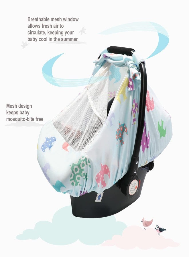 SMTTW Car Seat Cover for Babies, Stretchy Breathable Carseat Canopy, Multiuse Infant Stoller Cover for Baby Boys Girls, Privacy Breastfeeding Coverage Protect Baby from Wind, Sun (Swallow) - Image 5