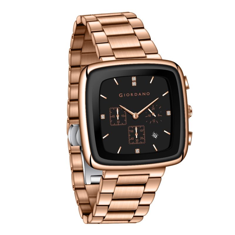 Giordano Square Face Watch for Men – Multifunction Dial with Date Display, Sleek Stainless Steel Strap, Modern Design for Everyday Elegance - Image 1