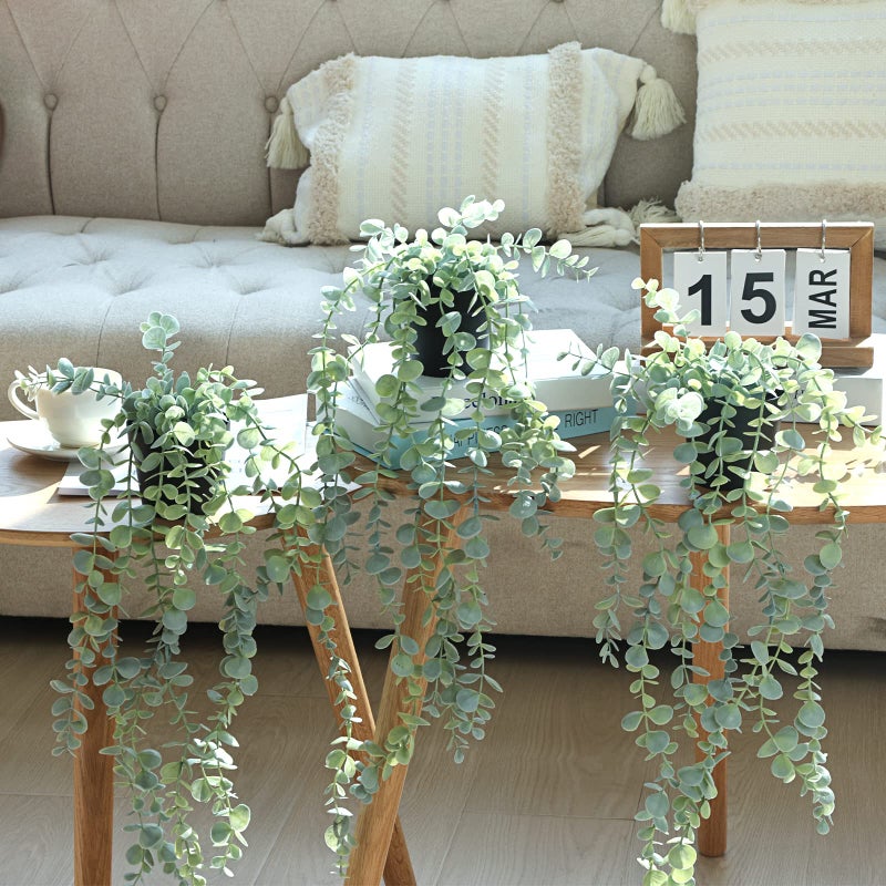 COCOBOO 3pcs Hanging Fake Plants  Artificial Hanging Plants Fake Potted Eucalyptus for Wall Room Home Patio Indoor Outdoor Decor - Image 5