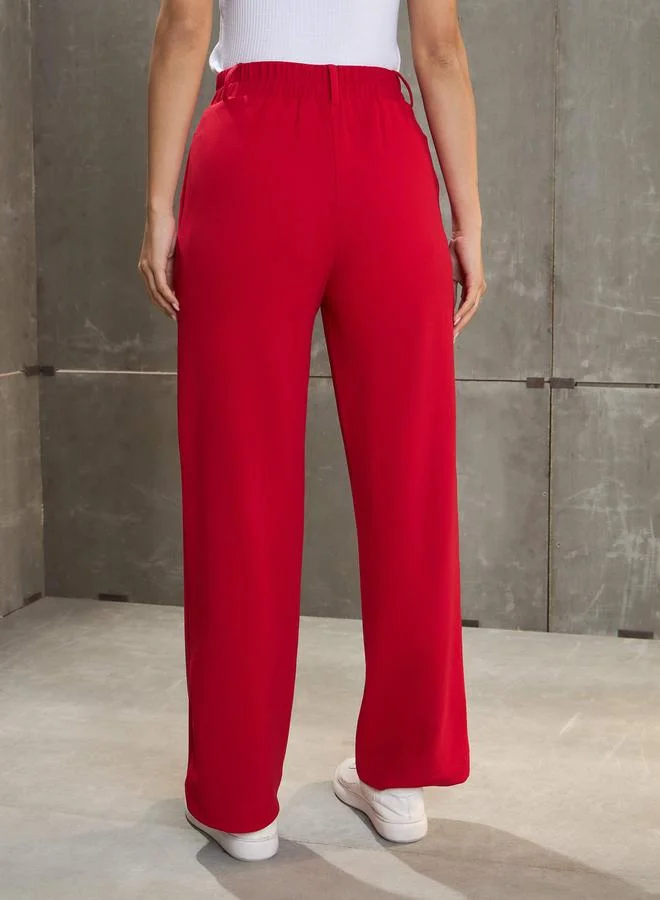 SASSAFRAS Sassafras Women Red Front Darted Straight Pants