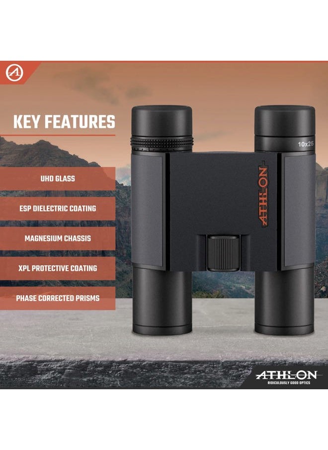 Athlon Optics 10x25 Midas G2 UHD Black Binoculars with Eye Relief for Adults and Kids, High-Powered Binoculars for Hunting, Birdwatching, and More  - Image 3