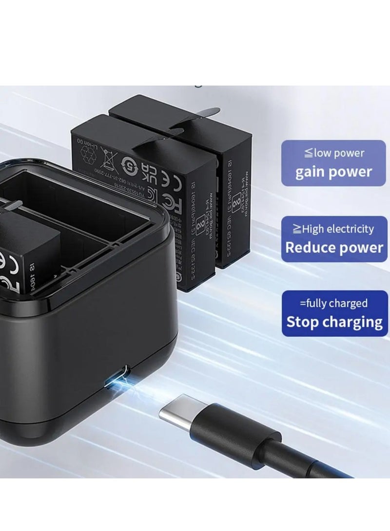 Battery Charger For Insta360 Ace Pro / Ace Fast Charge Hub Battery Charging Stand with 3 Charging Slots  - Image 3