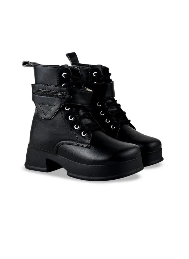 شوتوبيا Shoetopia Smart Casual Mid Top Boots For Women & Girls