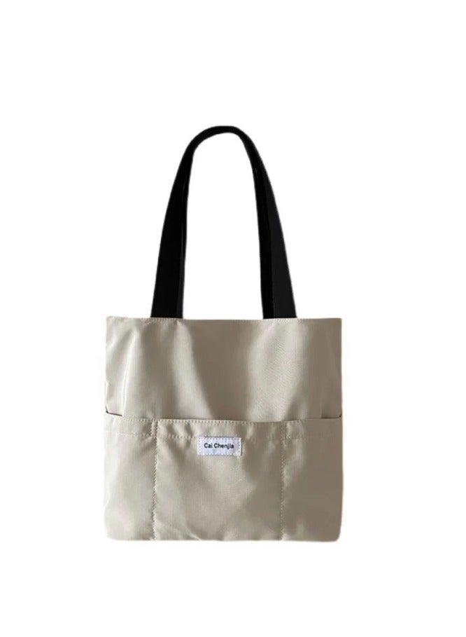 Women's Tote Bag Aesthetic Solid Color Students Casual Handbag Shoulder Bag Large Capacity Oxford Reusable Shopping Beach Bag - Image 3