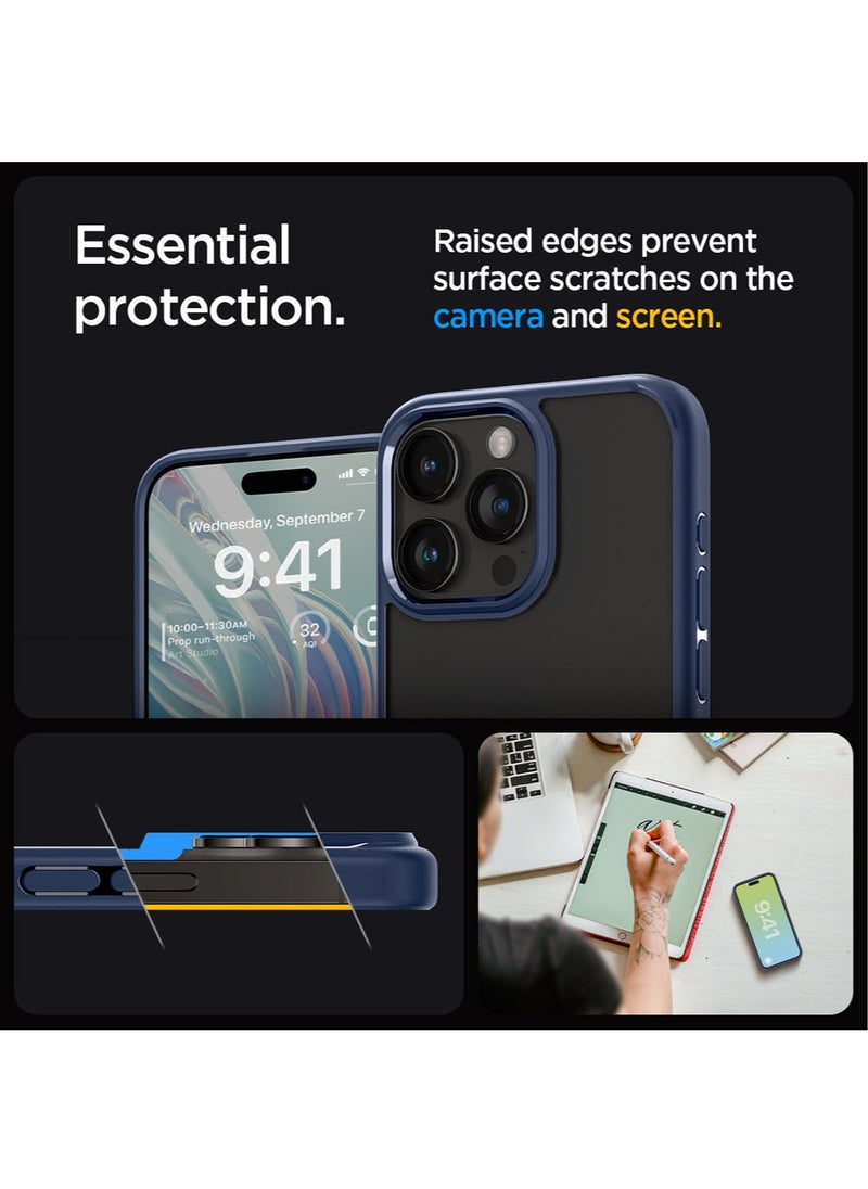 Spigen Ultra Hybrid for iPhone 15 Pro MAX Case Cover - Navy Blue  - Image 5