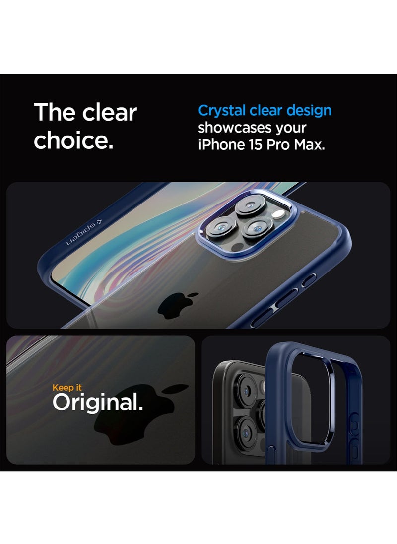 Spigen Ultra Hybrid for iPhone 15 Pro MAX Case Cover - Navy Blue  - Image 3
