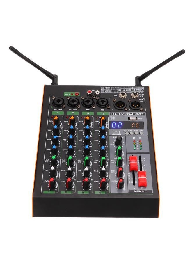 Arabest - Audio Mixer 4 Channel Sound Board Console Phone Connection Mixing Console with Amplifier Wireless Microphone 100‑240V AU Plug - Image 1