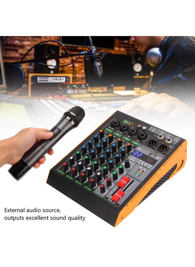 Arabest - Audio Mixer 4 Channel Sound Board Console Phone Connection Mixing Console with Amplifier Wireless Microphone 100‑240V AU Plug - Image 1