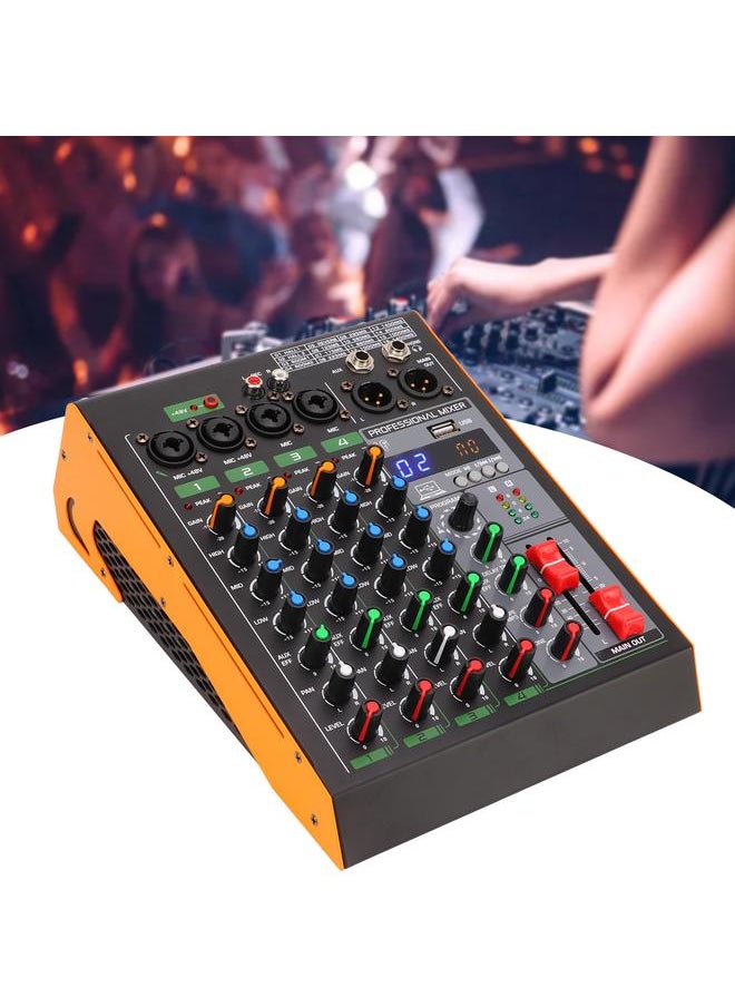 Arabest - Audio Mixer 4 Channel Sound Board Console Phone Connection Mixing Console with Amplifier Wireless Microphone 100‑240V AU Plug - Image 1