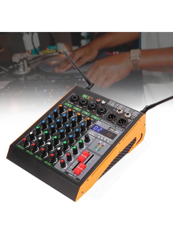 Arabest - Audio Mixer 4 Channel Sound Board Console Phone Connection Mixing Console with Amplifier Wireless Microphone 100‑240V AU Plug - Image 1