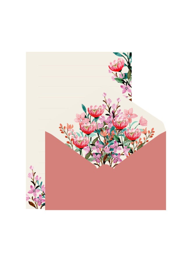 Glow Wedding Envelope Invitation Letter A5 Handwritten Love Letter Letter Paper Warm Spring Blooming Envelope Letter Paper Set Contains 2 Envelopes 4 Letter Paper - Image 1