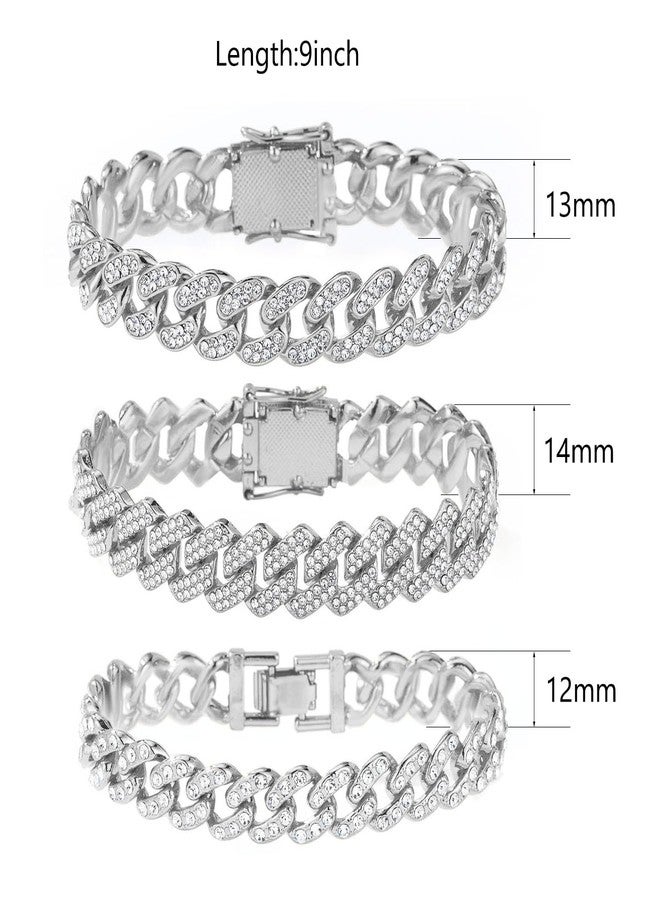 Jacruces Gold Silver Ankle Bracelets for Women Cuban Link Anklets Plus Size Ankle Bracelet Layered Link Anklet Set Rhinestone Diamond Bling Anklets Gold Silver Jewelry for Women Girls Gift Set - Image 3