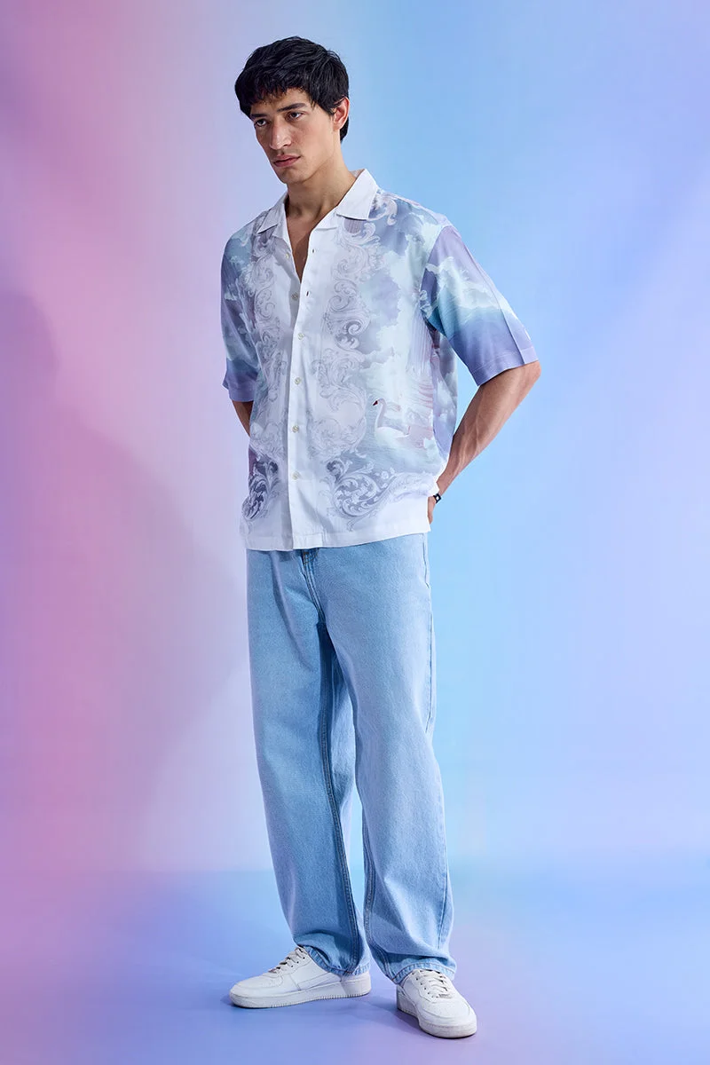 SNITCH قميص منتجع مطبوع بقصة مريحة يوتوبيا