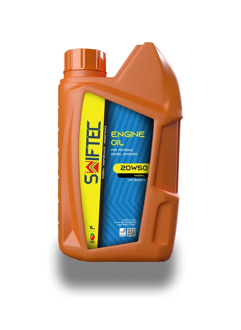 SWIFTEC Swiftec 20W50 - Mineral Engine Oil - High Performance - For Petrol & Diesel Engines 1L  - Image 1