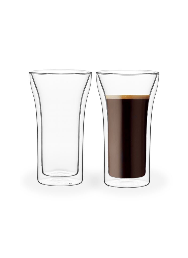 BLACKSTONE Double Wall Borosilicate Glass Tumbler Set  2 Piece 400ml Each  - Image 1