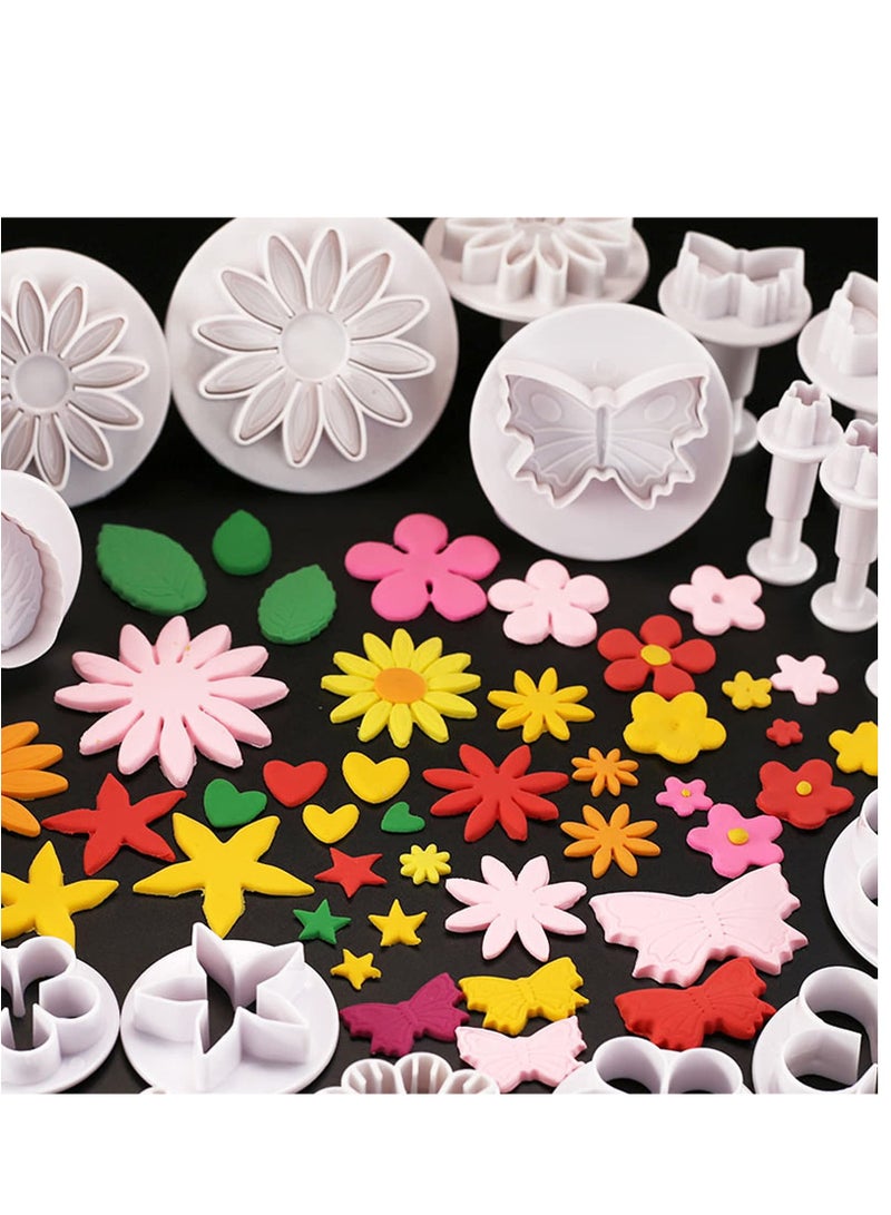SYOSI Fondant Cake Decorating Tools Kit, 84 Pcs Sugarcraft Icing Cake Making Set, Rose Flower Alphanumeric Characters Moulds Set, Cake Baking Tools Cake Sculpting Tools for Almond Sugar Syrup Chocolate - Image 3