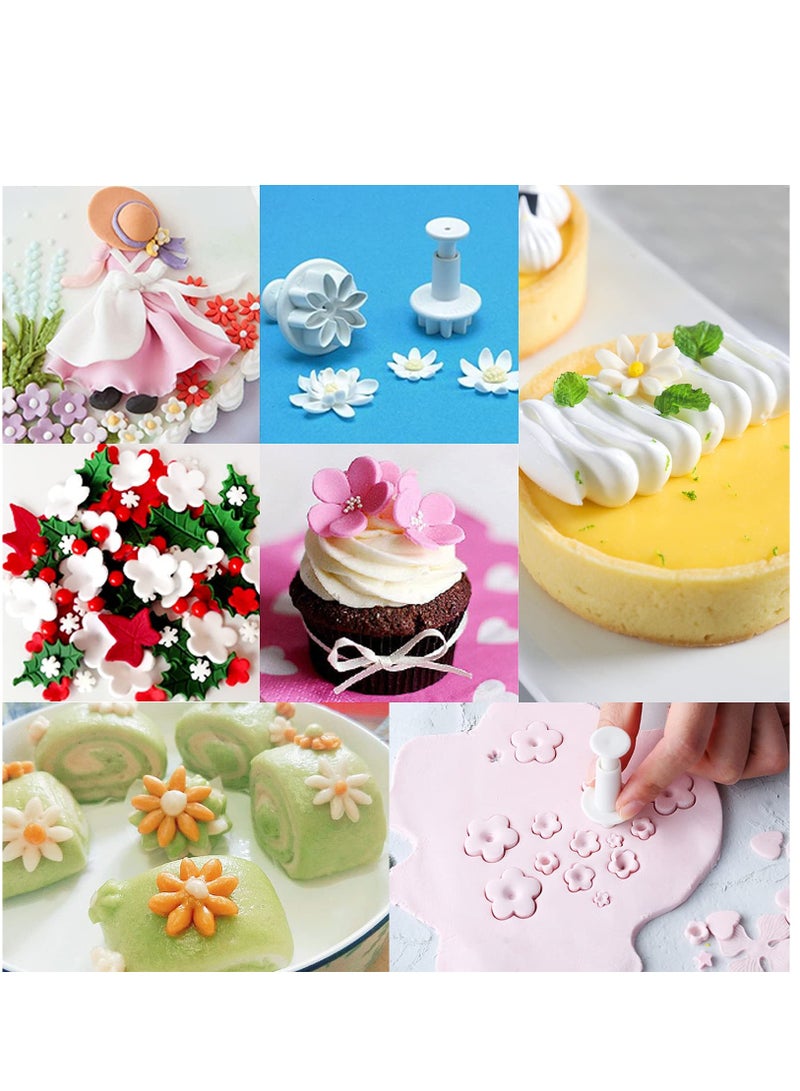 SYOSI Fondant Cake Decorating Tools Kit, 84 Pcs Sugarcraft Icing Cake Making Set, Rose Flower Alphanumeric Characters Moulds Set, Cake Baking Tools Cake Sculpting Tools for Almond Sugar Syrup Chocolate - Image 2