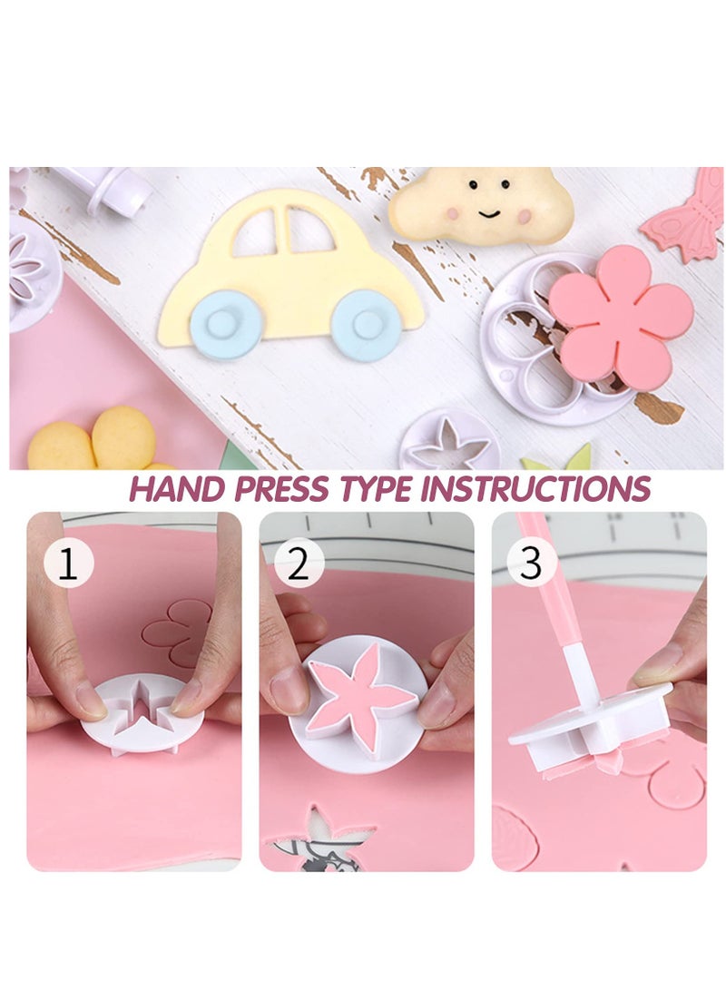 SYOSI Fondant Cake Decorating Tools Kit, 84 Pcs Sugarcraft Icing Cake Making Set, Rose Flower Alphanumeric Characters Moulds Set, Cake Baking Tools Cake Sculpting Tools for Almond Sugar Syrup Chocolate - Image 4