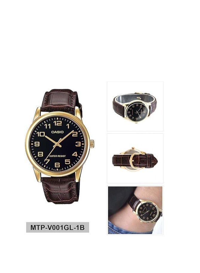 كاسيو ساعة بعقارب مقاومة للماء Mtp-V002GL-1BUDF للرجال - 44 ملم - بني - Image 5